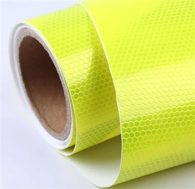 Kepingan Reflektif Prismatik Mikro PVC Pendarfluor